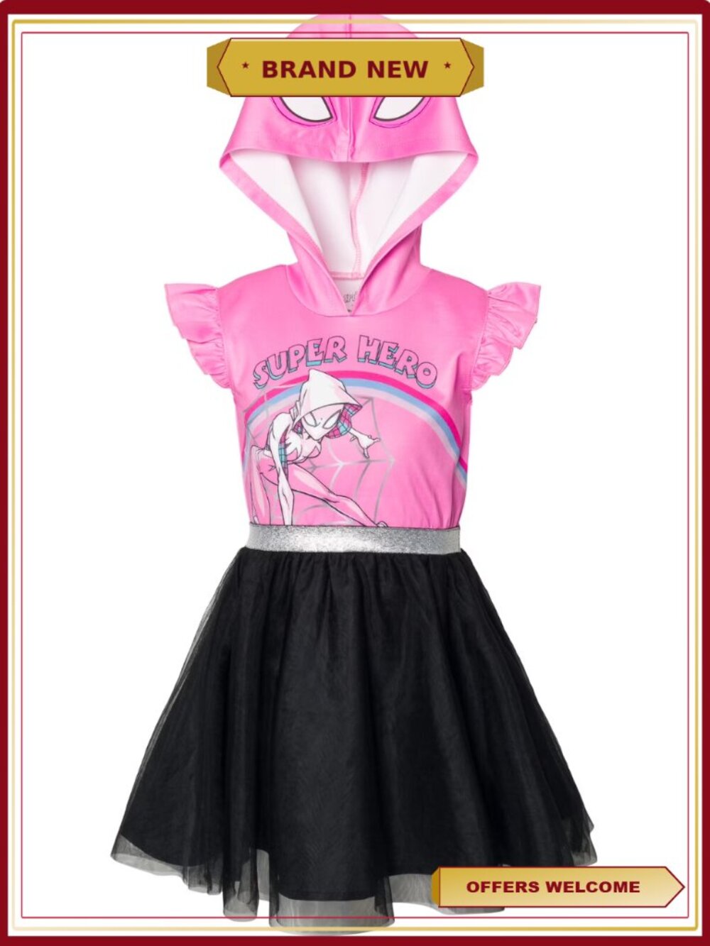 Marvel Spider-Gwen Ghost Spider Mesh Cosplay Tulle Dress